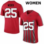 Women's Ohio State Buckeyes #25 Mike Weber Throwback Nike NCAA College Football Jersey Damping OVV2644IQ